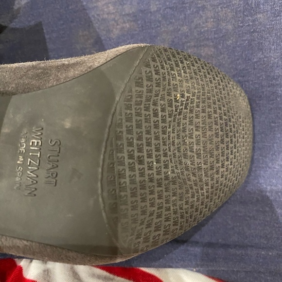 Stuart Weitzman / Bacari Gray Slate block heel ankle boot Suede Booties Size 10 - Picture 8 of 8